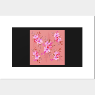 Bouquet of flowers -Dark pink Posters and Art